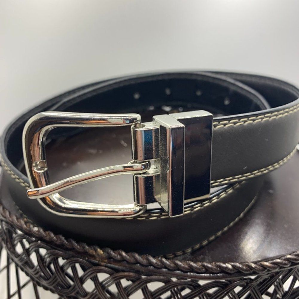 Wrangler Bonded Reversible Black/Brown Leather Belt   Size 28